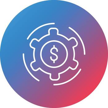 Business System Line Gradient Circle Background Icon vector