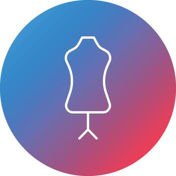 Mannequin Line Gradient Circle Background Icon vector