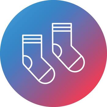 Socks Line Gradient Circle Background Icon vector