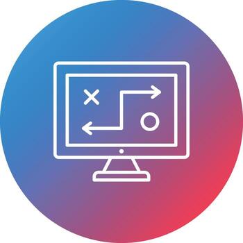 icono de fondo de círculo de degradado de línea de estrategia vector