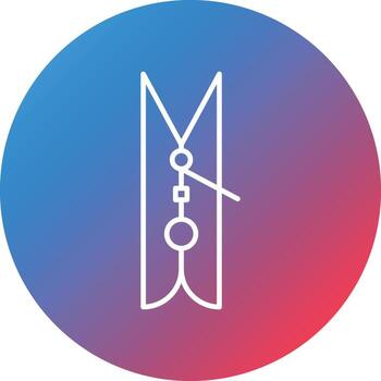 Clothes Pin Line Gradient Circle Background Icon vector