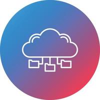 Cloud Data Line Gradient Circle Background Icon vector
