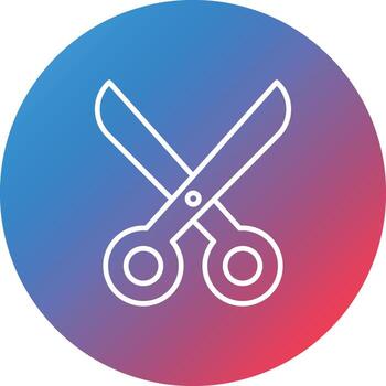 Scissor Line Gradient Circle Background Icon vector