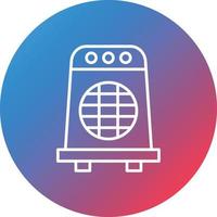 Air Heater Line Gradient Circle Background Icon vector