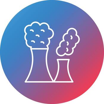 Air Pollution Line Gradient Circle Background Icon vector