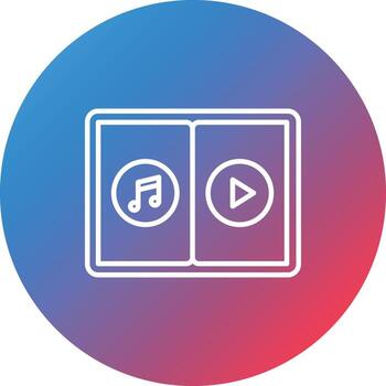 Open Book Line Gradient Circle Background Icon vector