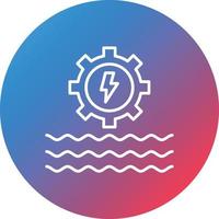 Hydro Power Line Gradient Circle Background Icon vector