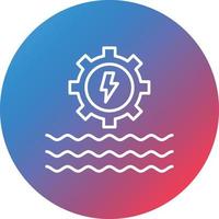 Hydro Power Line Gradient Circle Background Icon vector