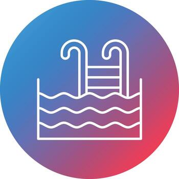 Swimming Pool Line Gradient Circle Background Icon vector