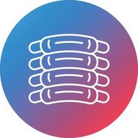 Ribs Line Gradient Circle Background Icon vector