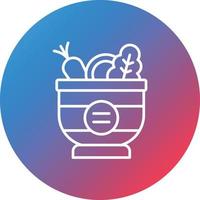 Salad Line Gradient Circle Background Icon vector