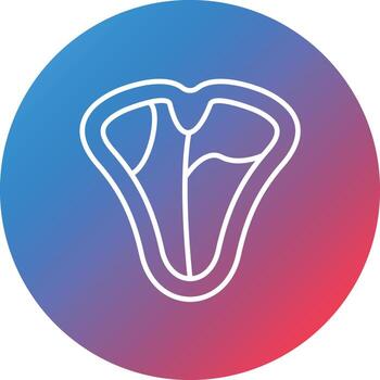 Tbone Line Gradient Circle Background Icon vector