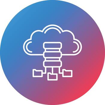 Data Backup Line Gradient Circle Background Icon vector