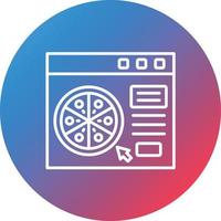 Online Order Line Gradient Circle Background Icon vector
