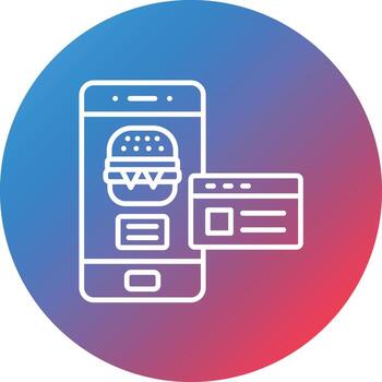 icono de fondo de círculo degradado de línea de pago móvil vector