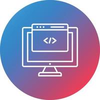 Website Code Line Gradient Circle Background Icon vector