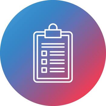 Tasks Line Gradient Circle Background Icon vector