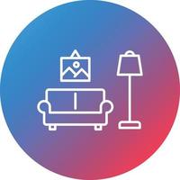 Home Decor Line Gradient Circle Background Icon vector