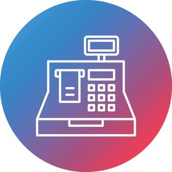 icono de fondo de círculo de gradiente de línea de máquina de cajero vector
