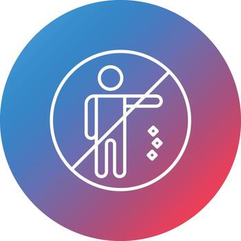 No Littering Line Gradient Circle Background Icon vector