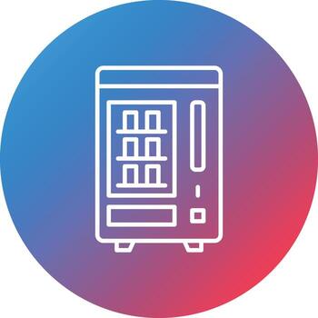 Vending Machine Line Gradient Circle Background Icon vector
