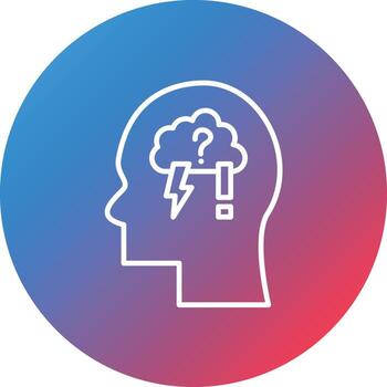 icono de fondo de círculo degradado de línea de ansiedad vector