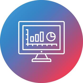 Analytics Line Gradient Circle Background Icon vector