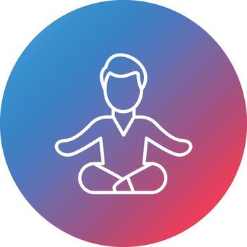 icono de fondo de círculo degradado de línea de meditación vector