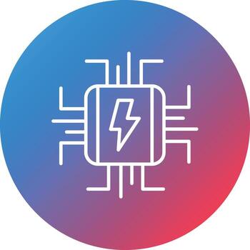 icono de fondo de círculo de degradado de línea de sistema de energía vector