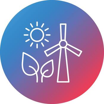 Energy Sources Line Gradient Circle Background Icon vector