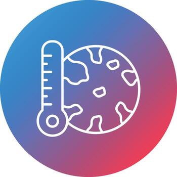 Global Warming Line Gradient Circle Background Icon vector