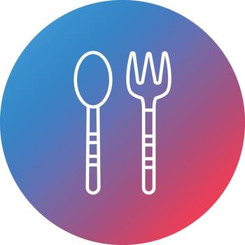 Fork Line Gradient Circle Background Icon vector