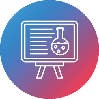 icono de fondo de círculo de gradiente de línea de conferencia de química vector