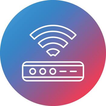 icono de fondo de círculo degradado de línea de conexión wifi vector