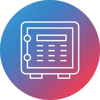 Safe Box Line Gradient Circle Background Icon vector