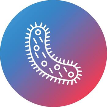 icono de fondo de círculo degradado de línea de bacterias vector