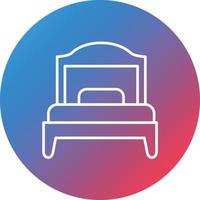 Single Bed Room Line Gradient Circle Background Icon vector