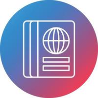 Passport Line Gradient Circle Background Icon vector