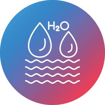 H2O Line Gradient Circle Background Icon vector