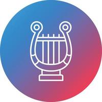 icono de fondo de círculo de degradado de línea de lira vector