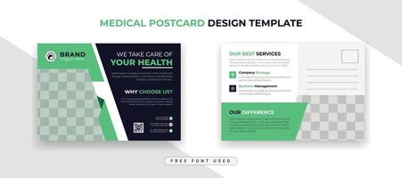 Medical health care dental postcard corporate business company template design vector