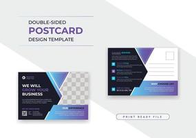 Modern corporate business dl flyer postcard template design layout with modern elements vector
