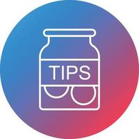 Tips Jar Line Gradient Circle Background Icon vector