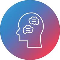 Inner Dialogue Line Gradient Circle Background Icon vector