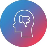 Negative Thinking Line Gradient Circle Background Icon vector