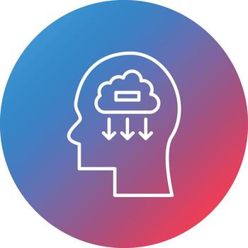 Pessimistic Line Gradient Circle Background Icon vector