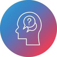 Doubt Line Gradient Circle Background Icon vector