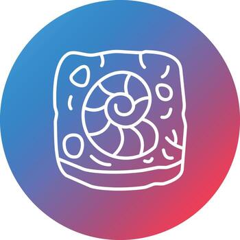 Fossil Line Gradient Circle Background Icon vector