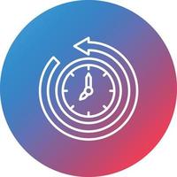 Return to the Past Line Gradient Circle Background Icon vector