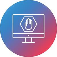 AD Blocker Line Gradient Circle Background Icon vector